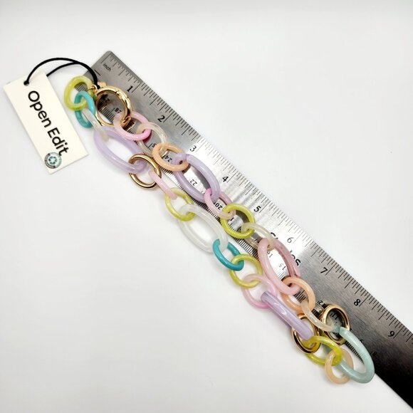 Open Edit Nordstrom Chunky Colorful Pastel Spring Link Necklace - Picture 5 of 6